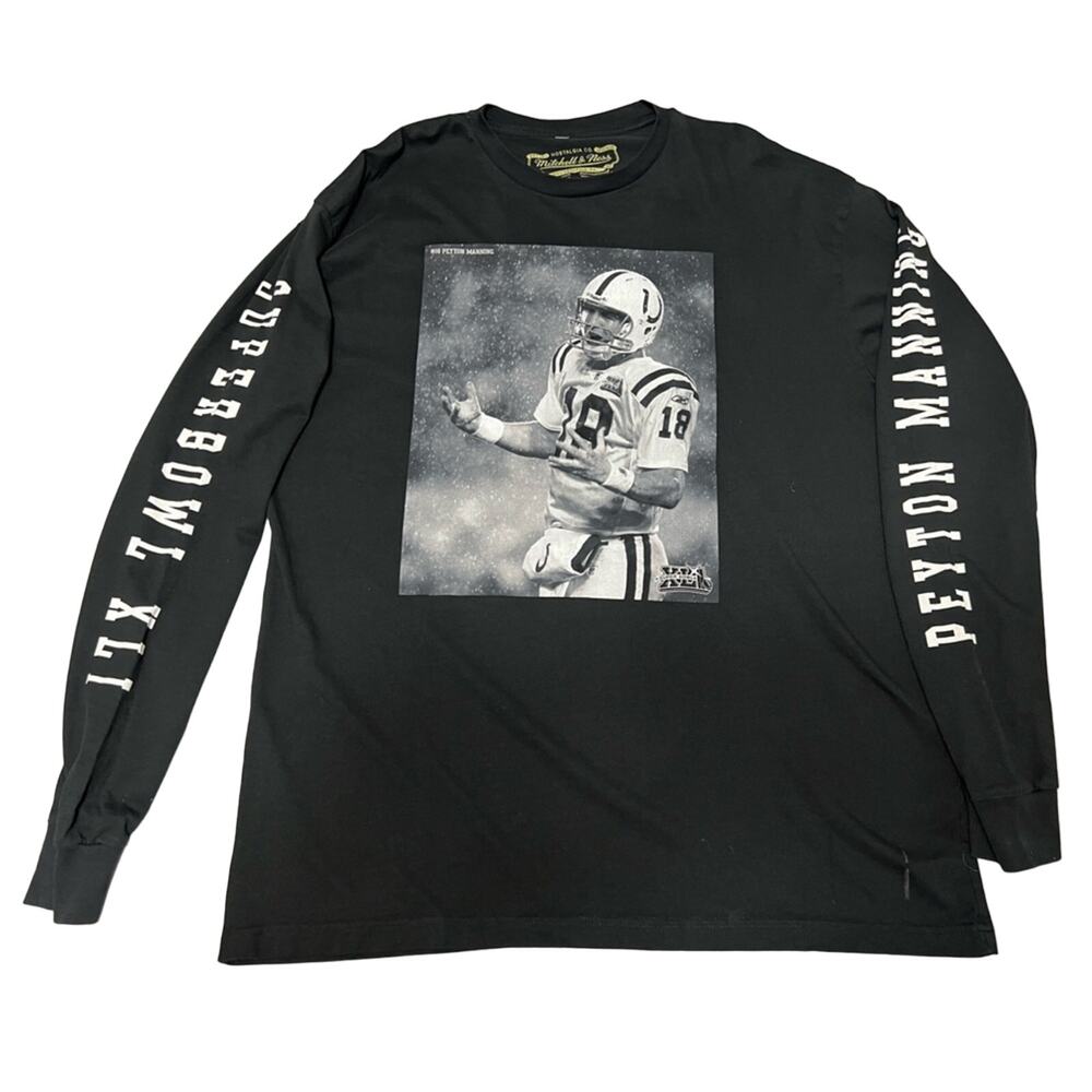 Mitchell & Ness x Super Bowl Peyton Manning Long Sleeve T-Shirt SIZE XL CLEAN